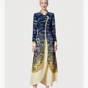 Madame morrible costume robe Blue and Yellow Long Coat